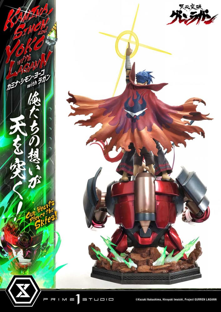 Gurren Lagann Estátua Ultimate Premium Masterline Series 1/4 Kamina, Simon & Yoko com Lagann Deluxe Bonus Version 97 cm