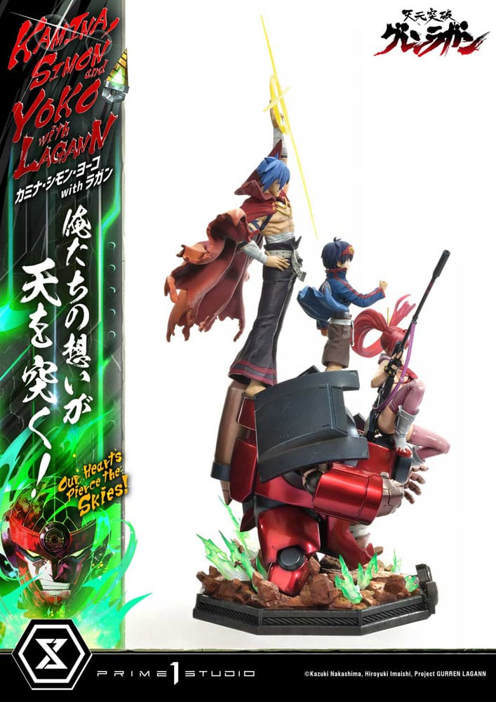 Gurren Lagann Estátua Ultimate Premium Masterline Series 1/4 Kamina, Simon & Yoko com Lagann Deluxe Bonus Version 97 cm