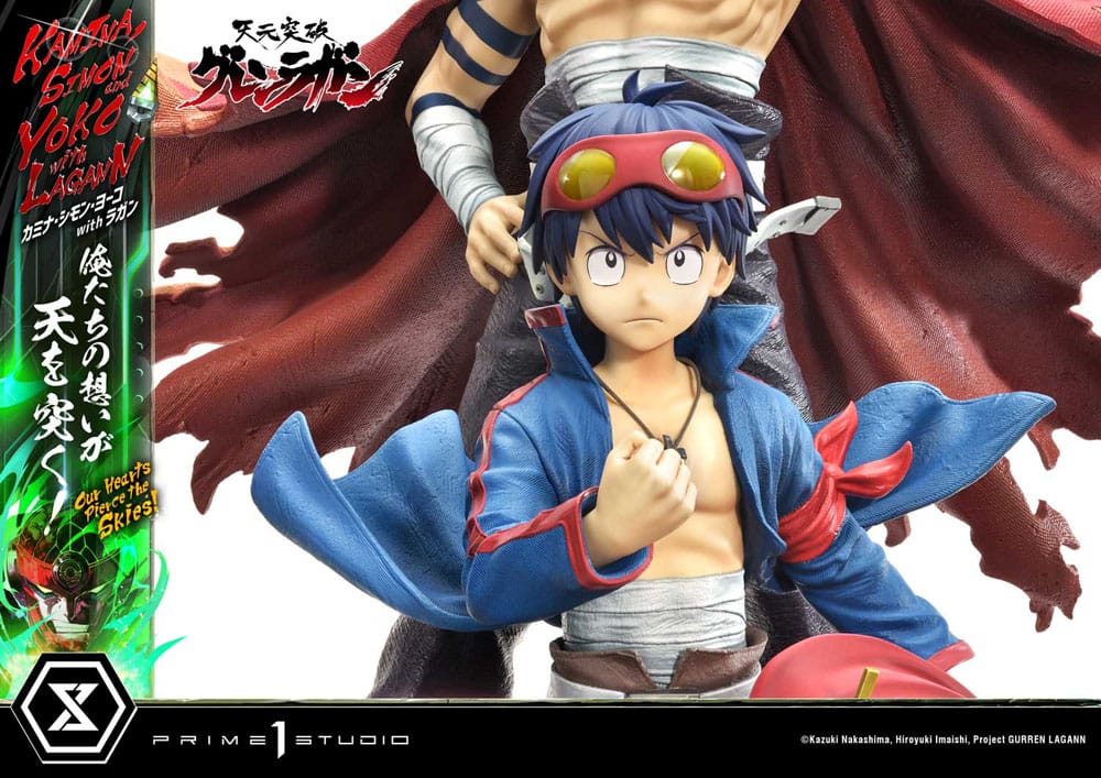 Gurren Lagann Estátua Ultimate Premium Masterline Series 1/4 Kamina, Simon & Yoko com Lagann Deluxe Bonus Version 97 cm