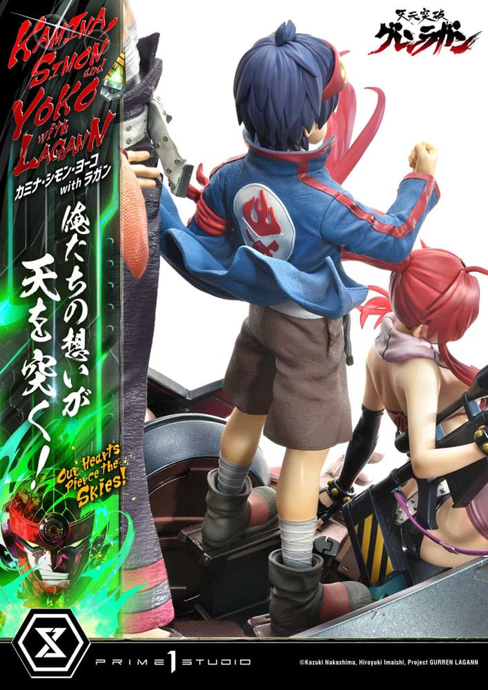 Gurren Lagann Estátua Ultimate Premium Masterline Series 1/4 Kamina, Simon & Yoko com Lagann Deluxe Bonus Version 97 cm