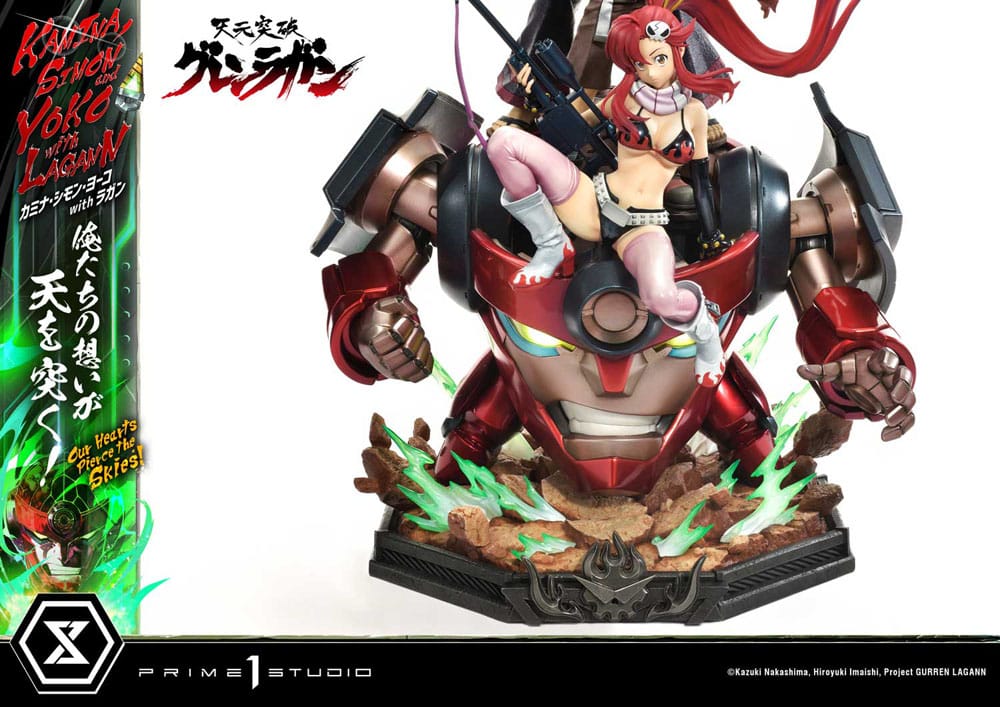Gurren Lagann Estátua Ultimate Premium Masterline Series 1/4 Kamina, Simon & Yoko com Lagann Deluxe Bonus Version 97 cm