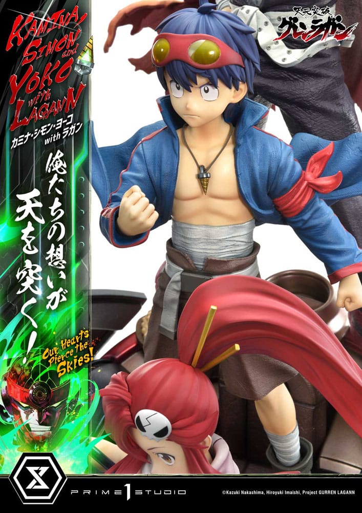 Gurren Lagann Estátua Ultimate Premium Masterline Series 1/4 Kamina, Simon & Yoko com Lagann Deluxe Bonus Version 97 cm