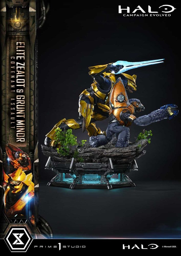 Halo: Campaign Evolved Ultimate Premium Masterline Series Estatua 1/4 Elite Zealot & Grunt Minor: Covenant Assault 81 cm