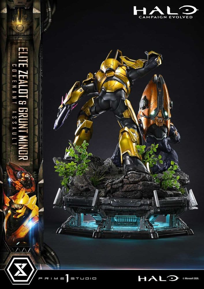 Halo: Campaign Evolved Ultimate Premium Masterline Series Estatua 1/4 Elite Zealot & Grunt Minor: Covenant Assault 81 cm