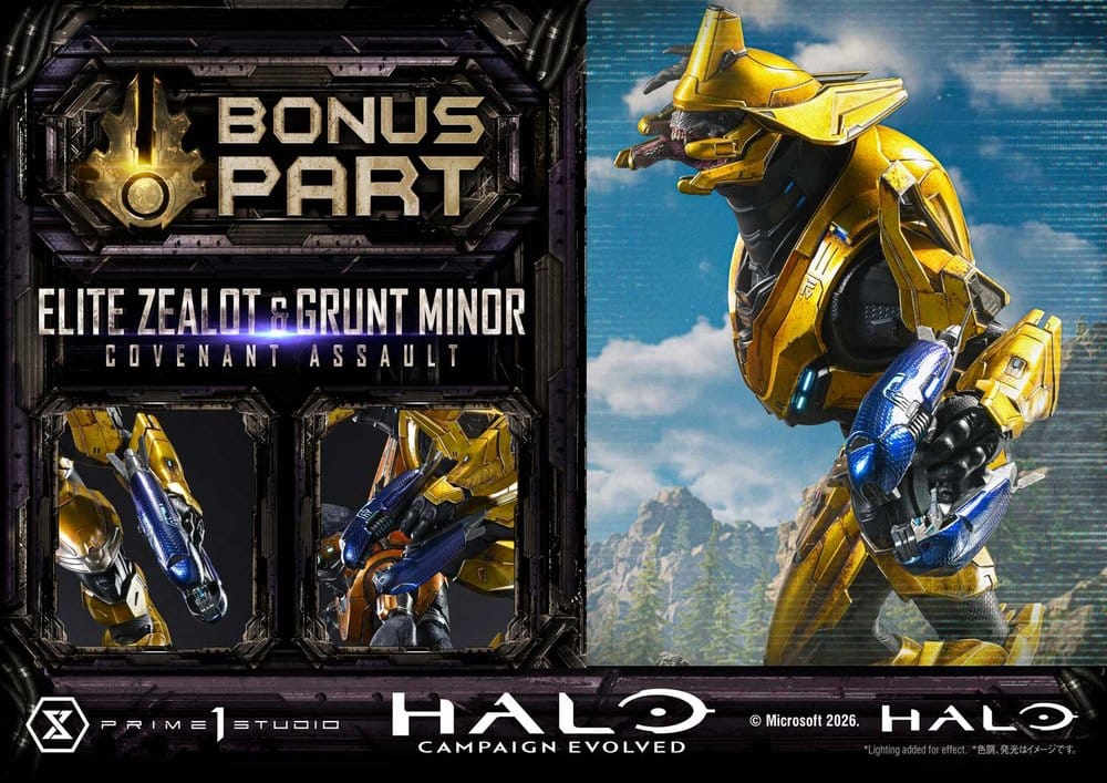 Halo: Campaign Evolved Ultimate Premium Masterline Series Estatua 1/4 Elite Zealot & Grunt Minor: Covenant Assault Bonus Version 81 cm