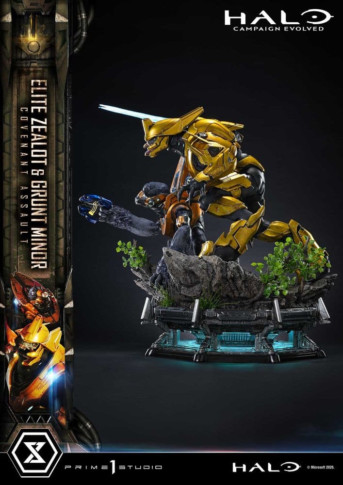 Halo: Campaign Evolved Ultimate Premium Masterline Series Estatua 1/4 Elite Zealot & Grunt Minor: Covenant Assault Bonus Version 81 cm