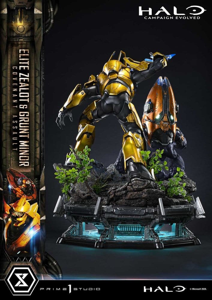 Halo: Campaign Evolved Ultimate Premium Masterline Series Estatua 1/4 Elite Zealot & Grunt Minor: Covenant Assault Bonus Version 81 cm