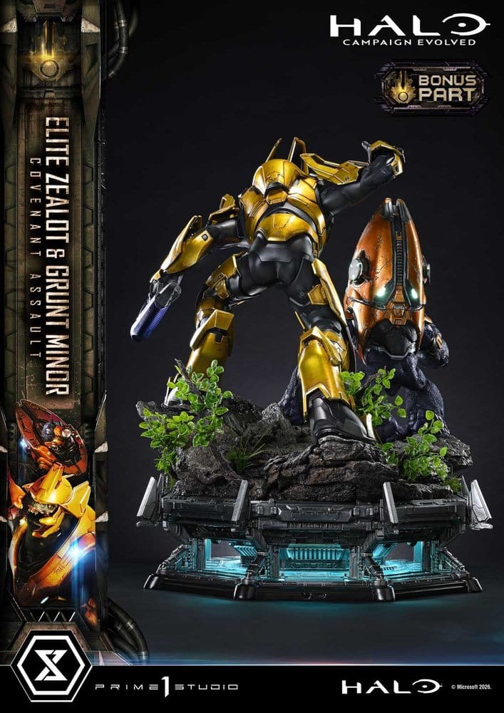 Halo: Campaign Evolved Ultimate Premium Masterline Series Estatua 1/4 Elite Zealot & Grunt Minor: Covenant Assault Bonus Version 81 cm