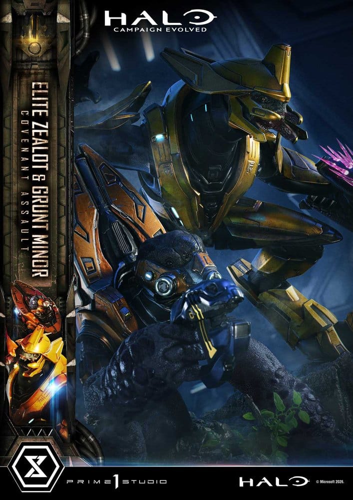 Halo: Campaign Evolved Ultimate Premium Masterline Series Estatua 1/4 Elite Zealot & Grunt Minor: Covenant Assault Bonus Version 81 cm