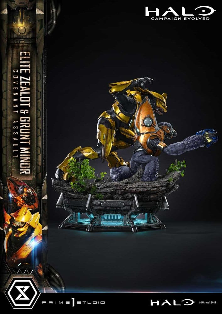Halo: Campaign Evolved Ultimate Premium Masterline Series Estatua 1/4 Elite Zealot & Grunt Minor: Covenant Assault Bonus Version 81 cm