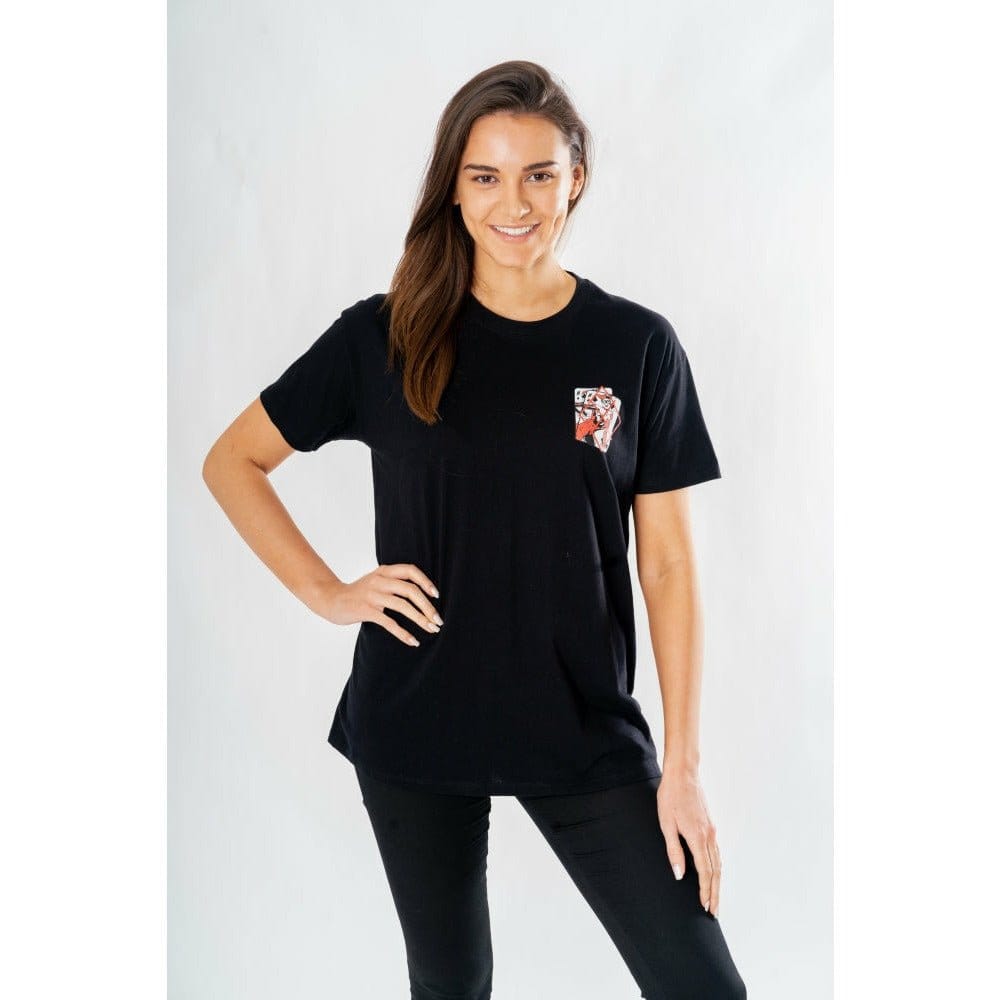 DC Comics Camiseta Harley Quinn Front Back Warning Talla S