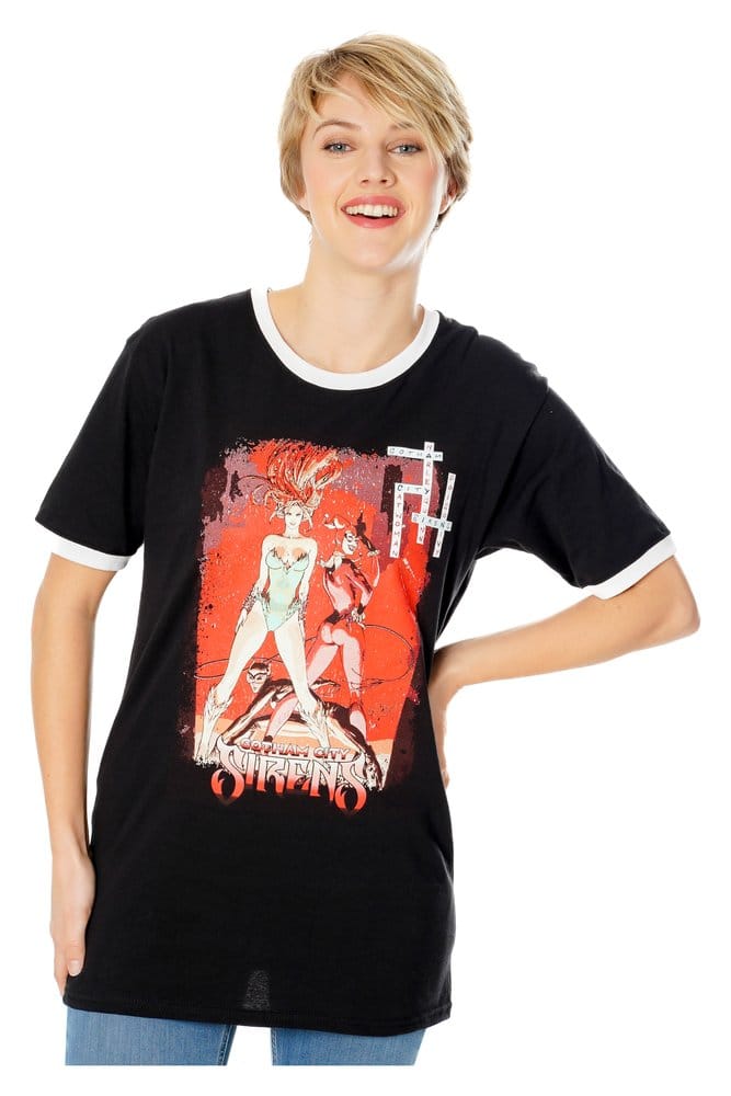 Gotham City Sirens Camiseta Crossword Black Ringer Talla XXL