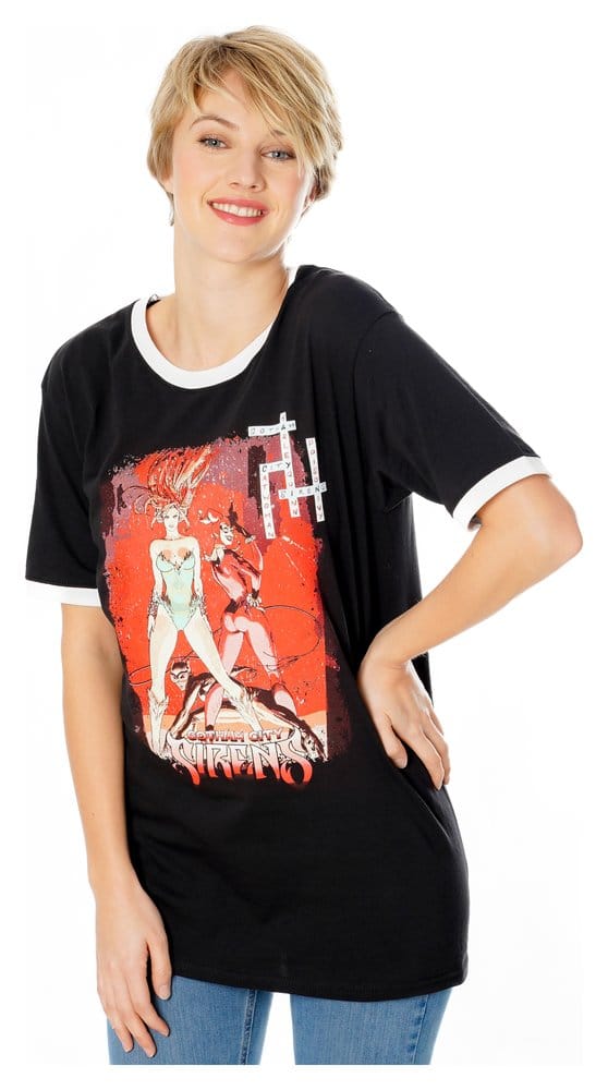 Gotham City Sirens Camiseta Crossword Black Ringer Talla S