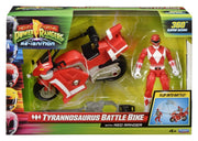 Mighty Morphin Power Rangers Battle Bike Vehículo Tyrannosaurus Rex with Red Ranger 18 cm