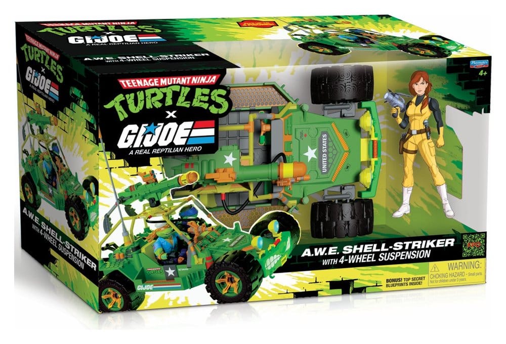 Tortugas Ninja x G.I. Joe Crossover Classics Vehículo A.W.E. Shell-Striker con Figura Frikytopia