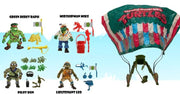 Tortugas Ninja Classic Figuras Pack de 4 Sewer Heroes con Paracaídas