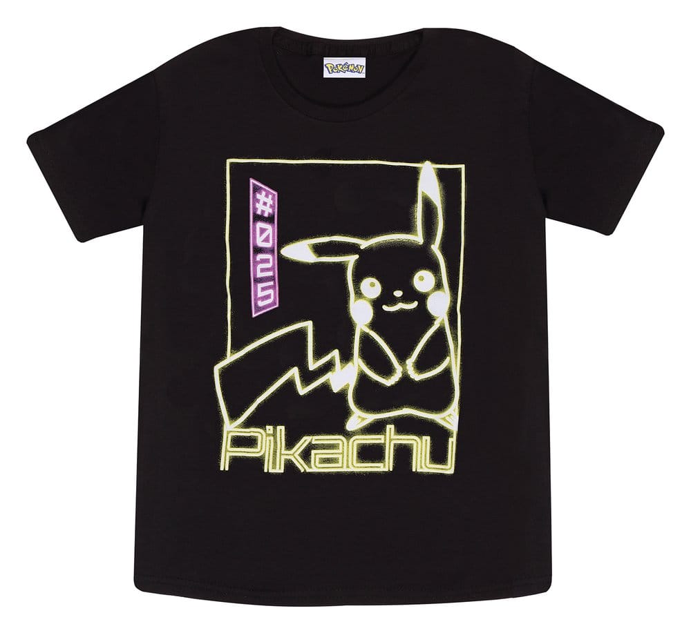 Pokémon T-shirt Pikachu Neon Black 5-6 Years Frikytopia