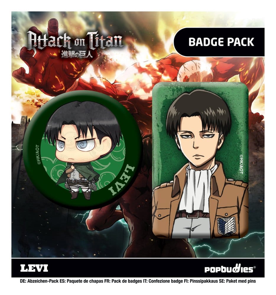 Attack on Titan pack de 2 Insignias Levi Frikytopia