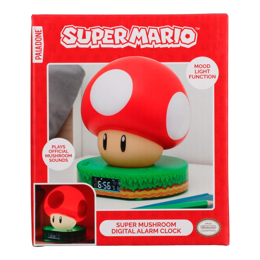 Super Mario despertador con luz Super Mushroom