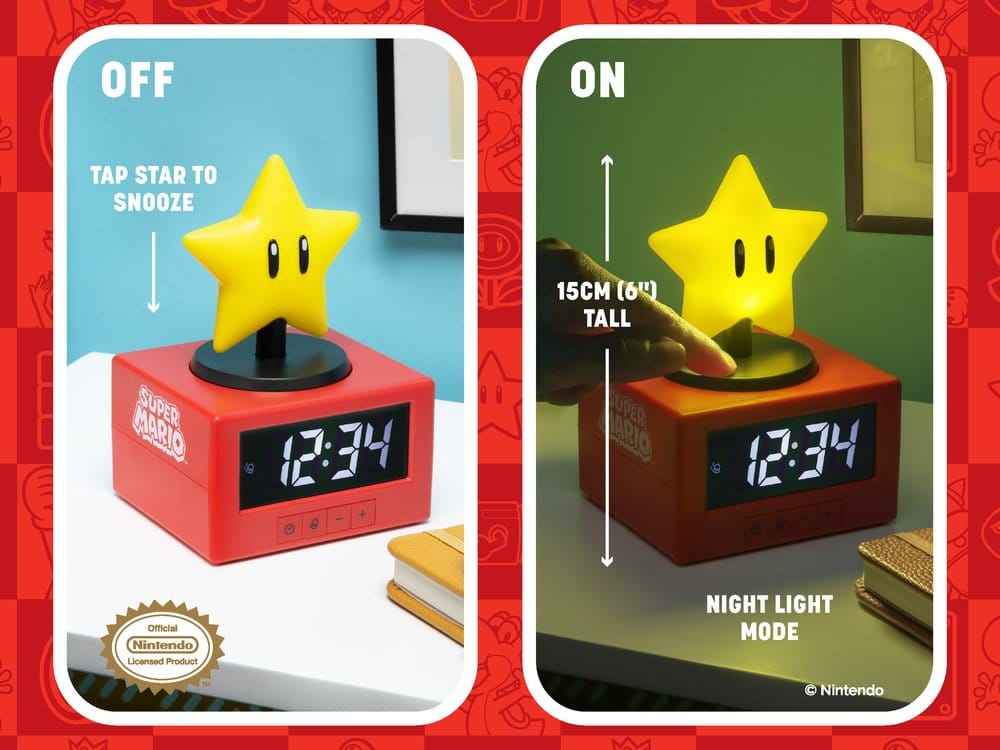 Super Mario Icon despertador Super Star 15 cm