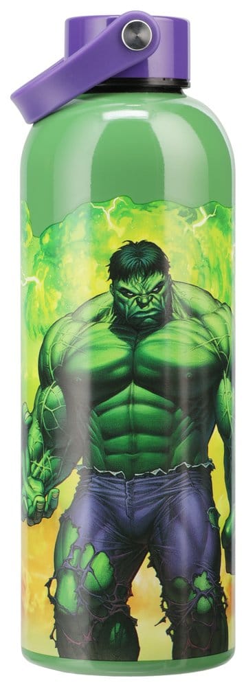 Marvel Universe Botella de agua de metal Hulk con correa Frikytopia