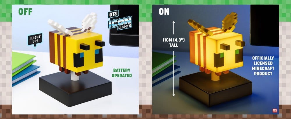 Minecraft Icon Candeeiro Bee 11 cm