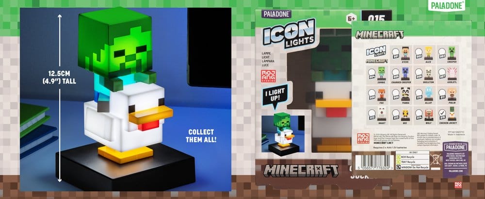 Minecraft Candeeiro Icon Chicken Jockey 13 cm