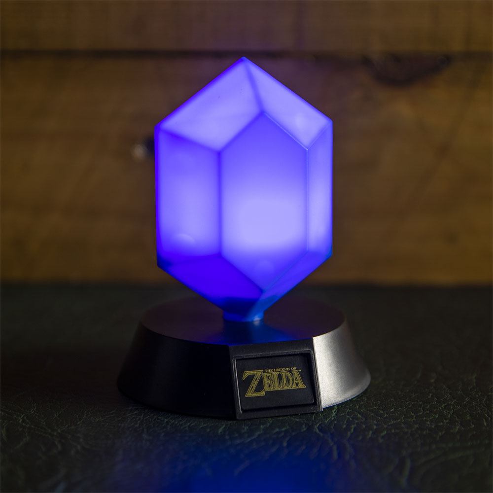 The Legend of Zelda Bros candeeiro 3D Icon Blue Rupee 10 cm