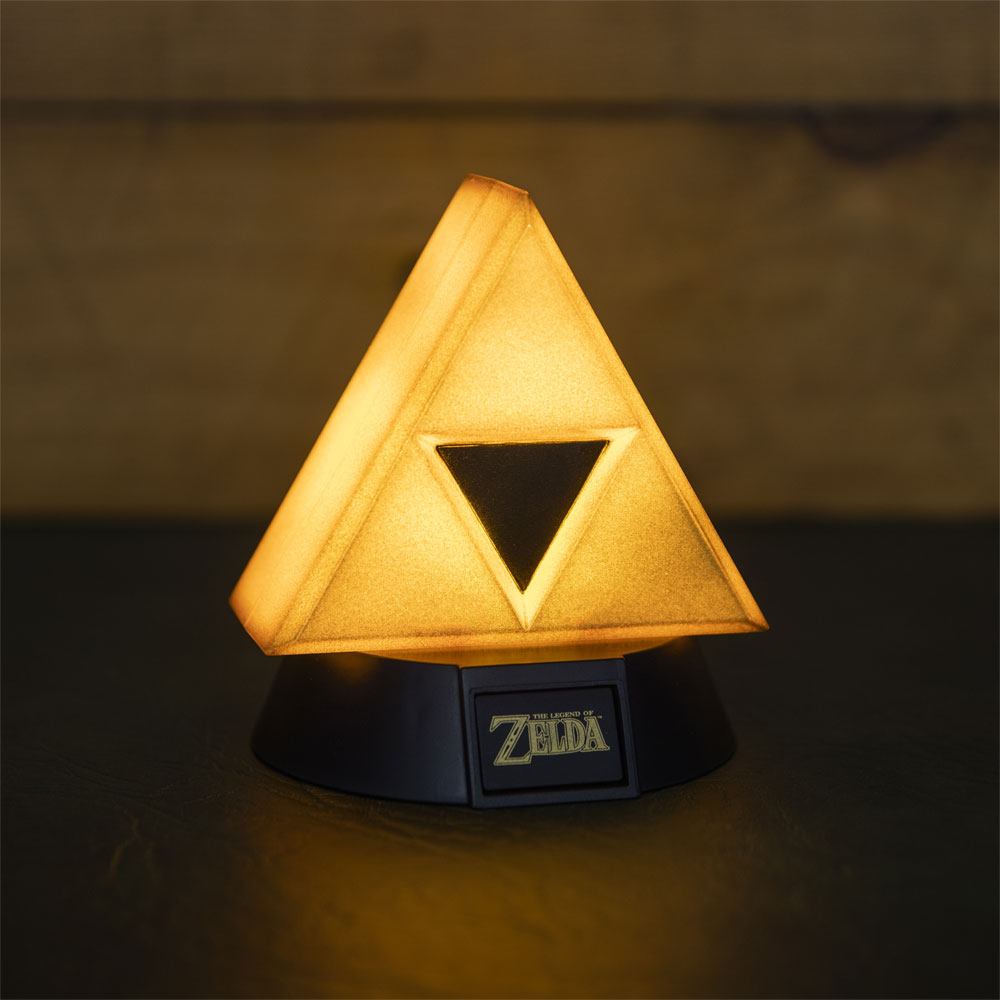The Legend of Zelda Bros candeeiro 3D Icon Gold Triforce 10 cm