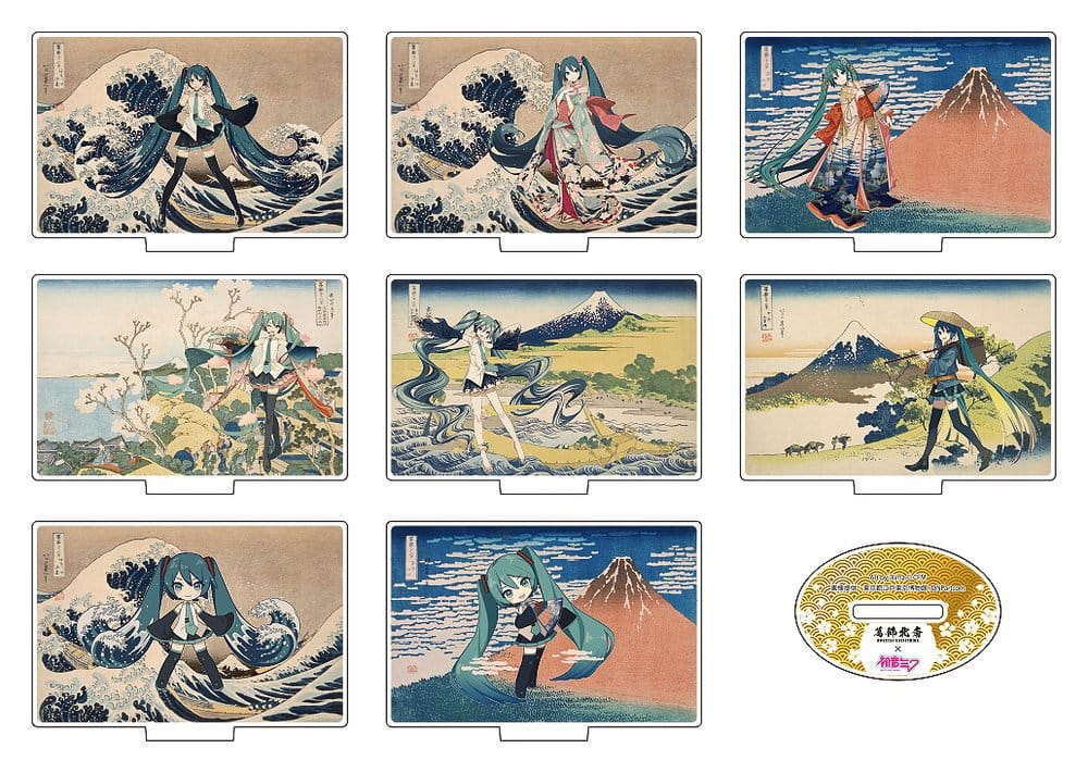 Katsushika Hokusai x Hatsune Miku Figuras acrílico 5 cm Cajas Sorpresa Surtido (8)