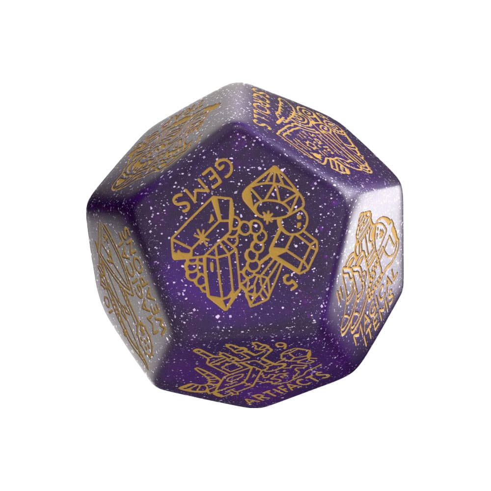 Viridian Jumbo dado Treasure Generator Die D12 Shimmering Purple Frikytopia