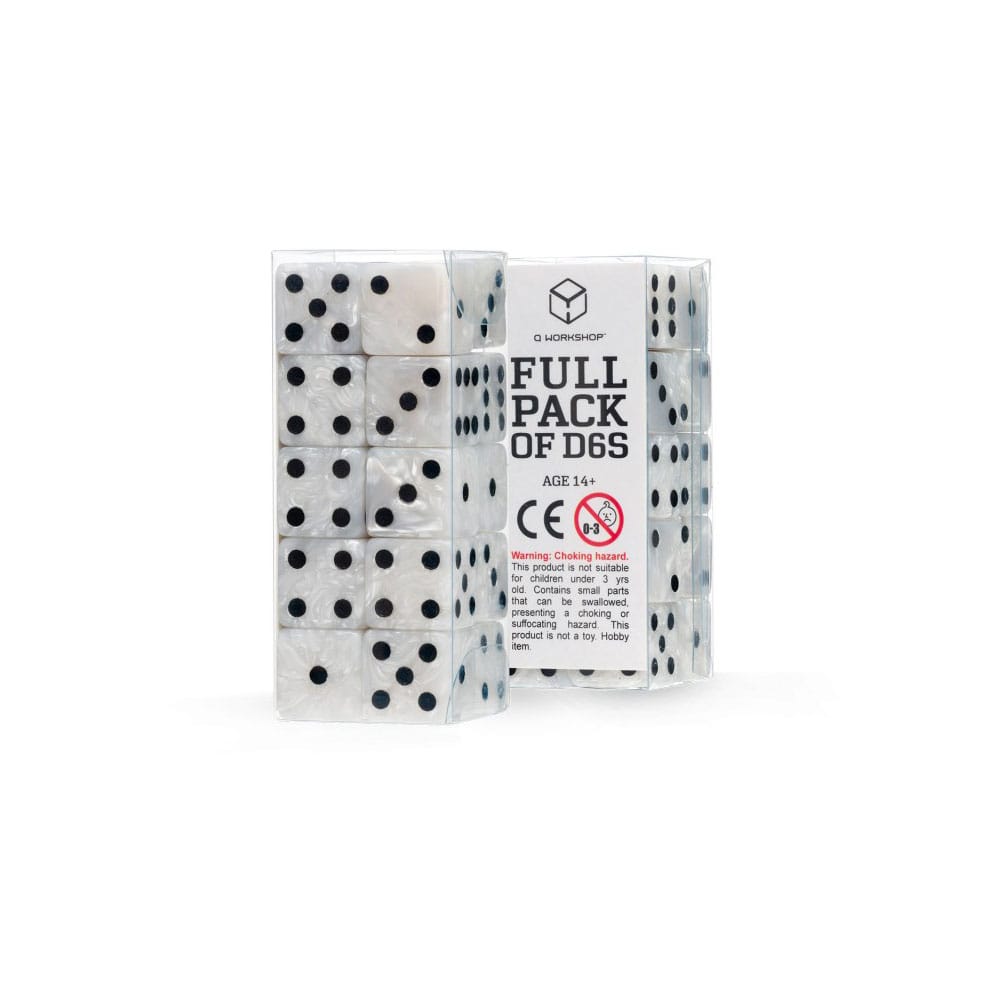 Q Workshop Pack de Dados Full Pack D6 Pearl  (20) Frikytopia