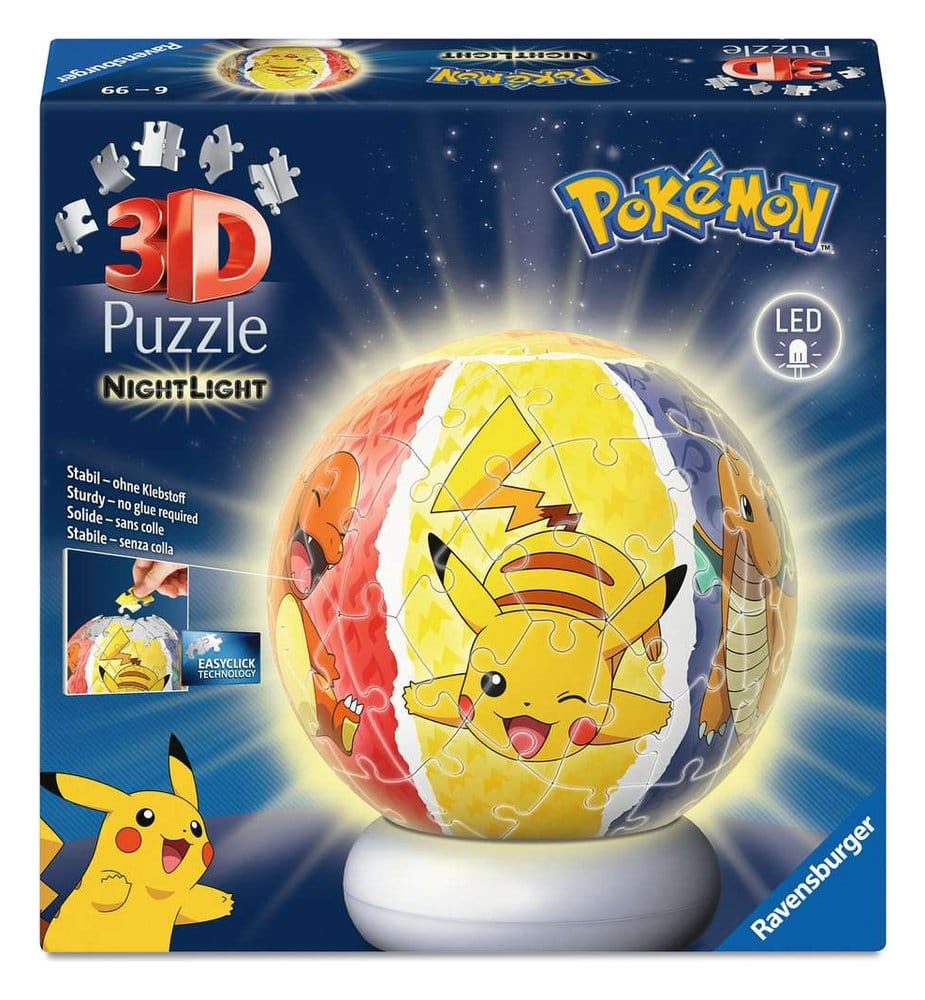 Pokémon Puzzle Ball 3D Luz Noturna (73 Peças)