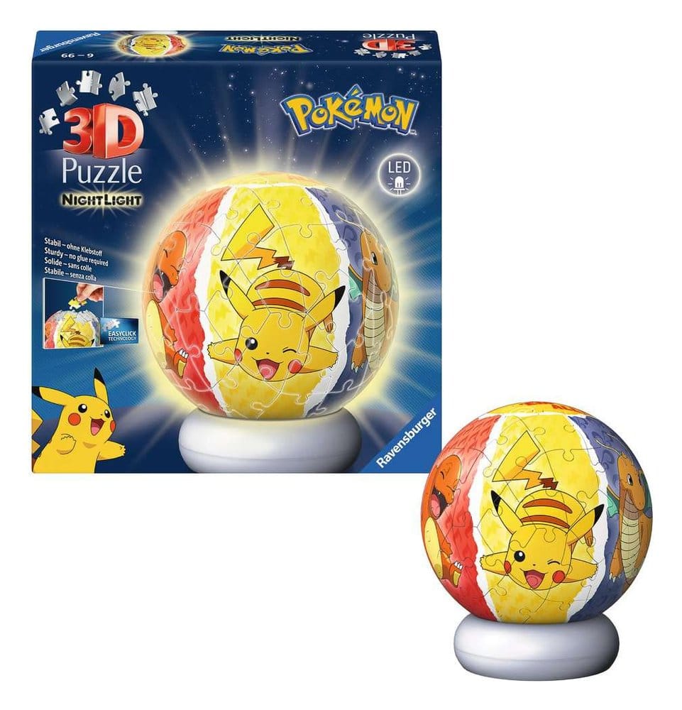 Pokémon Puzzle Ball 3D Luz Noturna (73 Peças)