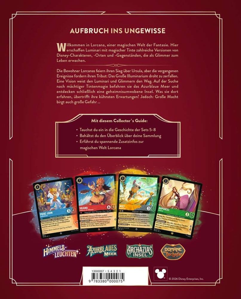 Disney Lorcana TCG Livro Guia Oficial do Colecionador: Conjuntos 5-8 *Edição Alemã*