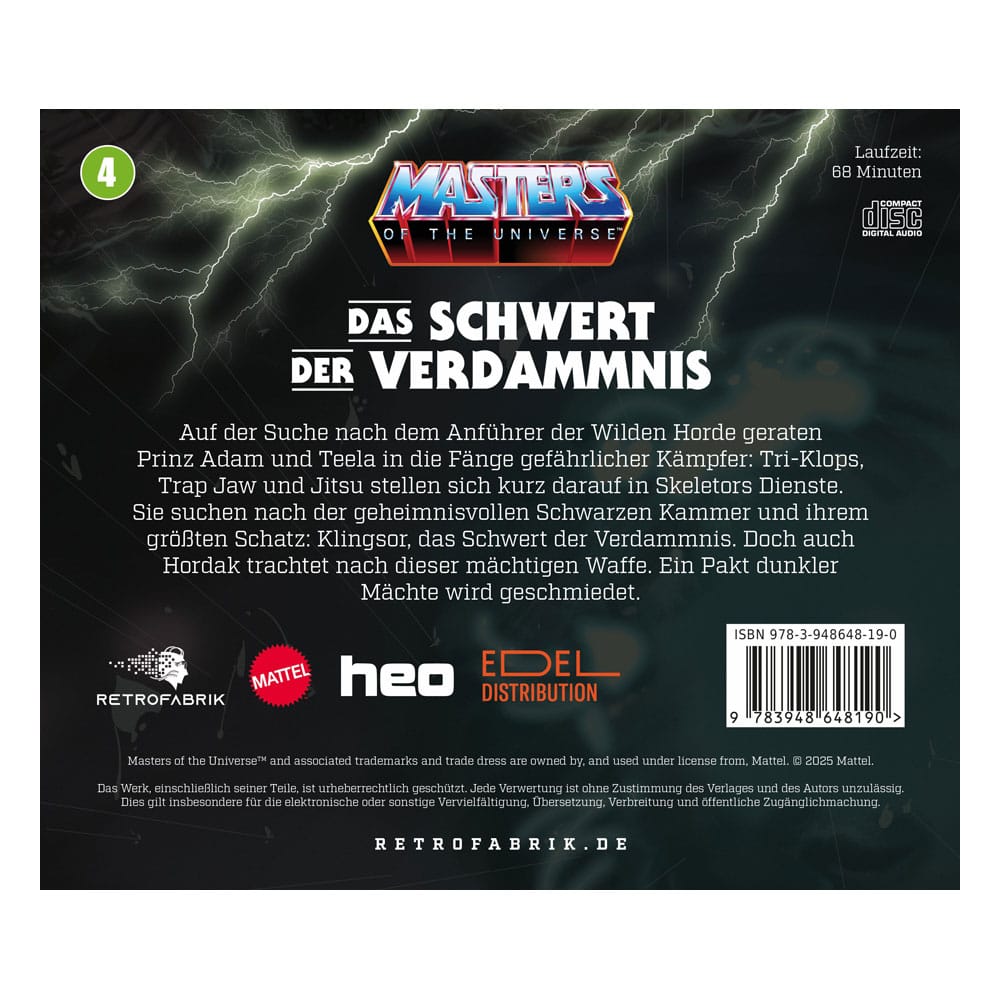 Masters of the Universe Juego Radiofónico CD Episode 4: Das Schwert der Verdammnis *Edición Alemán*