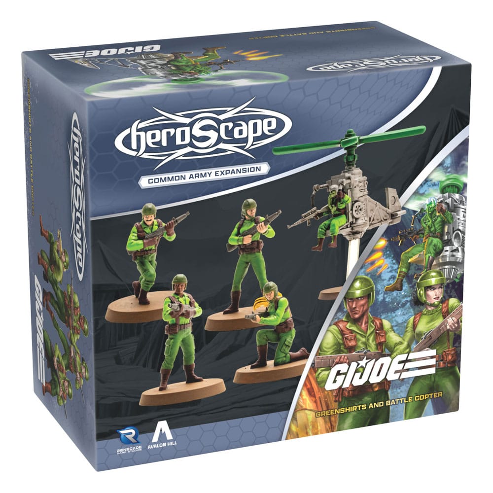 G.I.Joe Heroscape expansión del ejército Greenshirts & Battle Copter (Common) *Edición Inglés* Frikytopia