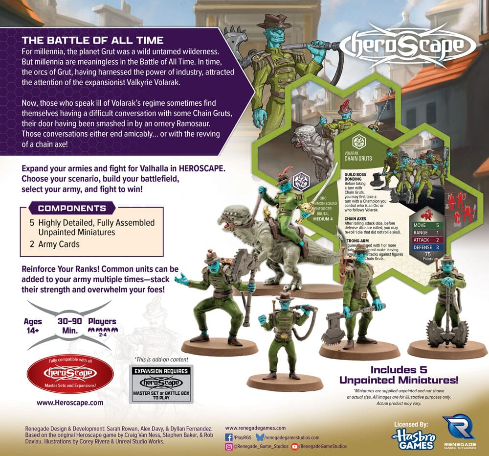 Heroscape expansión del ejército Age of Annihilation Chain Gruts & Ramosaur Rider (Common) *Edición Inglés*
