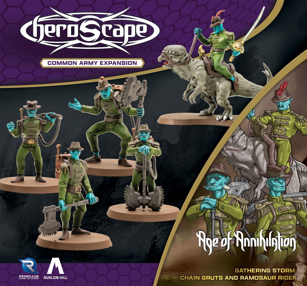Heroscape expansión del ejército Age of Annihilation Chain Gruts & Ramosaur Rider (Common) *Edición Inglés*