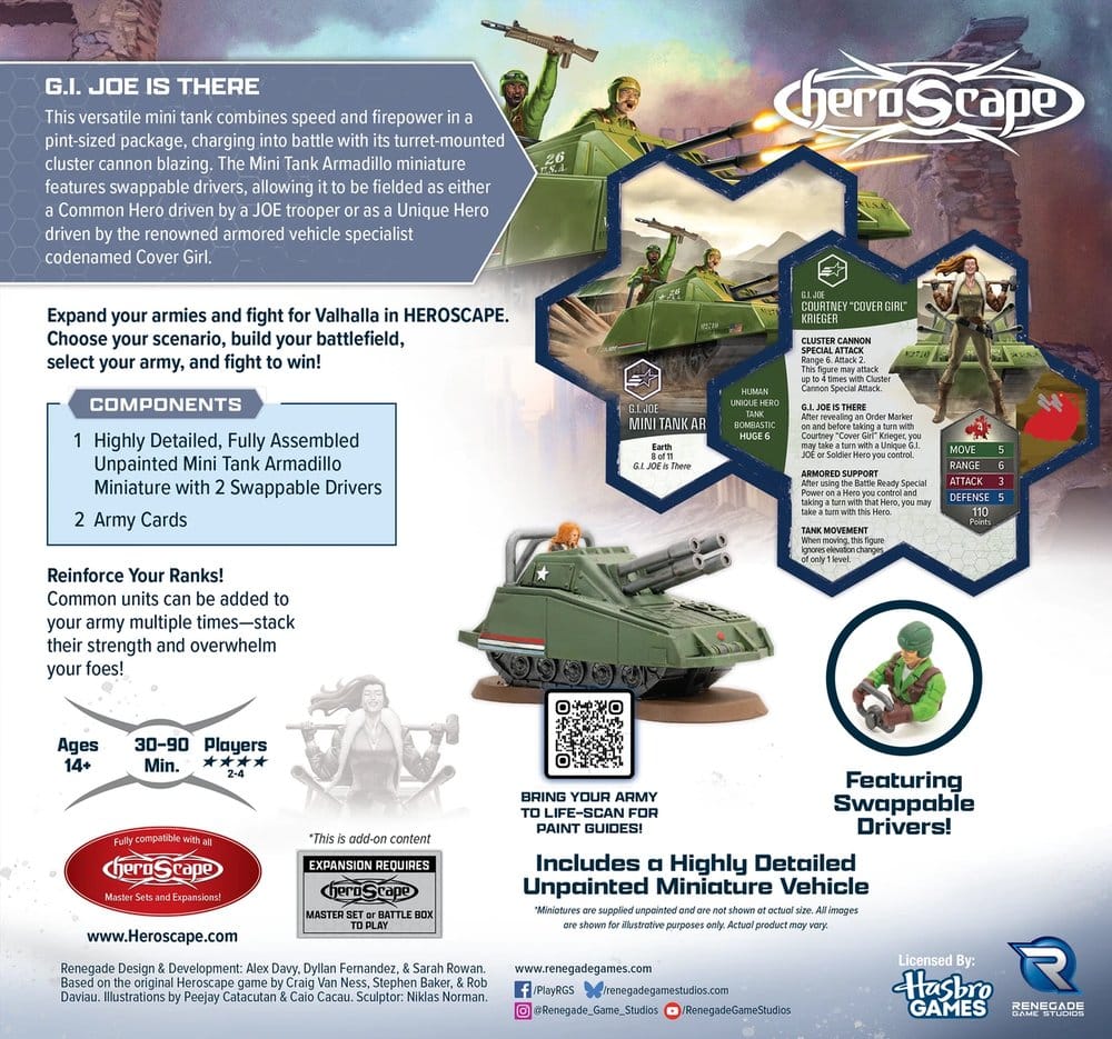 G.I. JOE Heroscape Expansão de Exército Mini Tank Armadillo *Edição Inglês*
