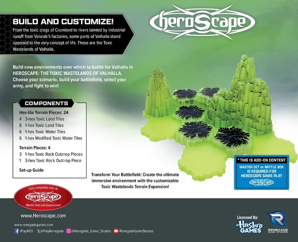 Heroscape Expansão de terreno Toxic Wastelands of Valhalla *Edição Inglês*