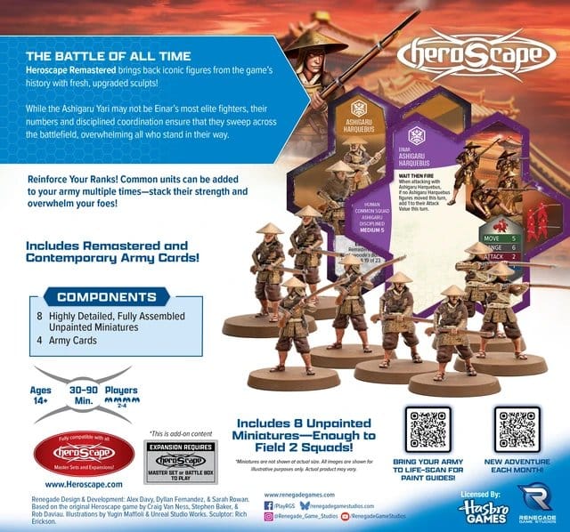 Heroscape Expansão de exército Ashigaru Harquebus Remastered – Standard Edition *Edição Inglês*