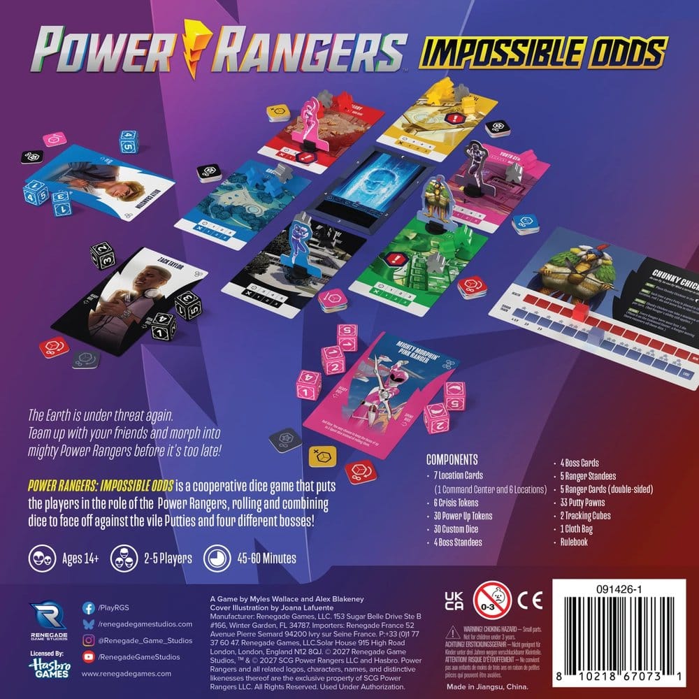 Power Rangers Jogo de dados Impossible Odds *Edição Inglês*