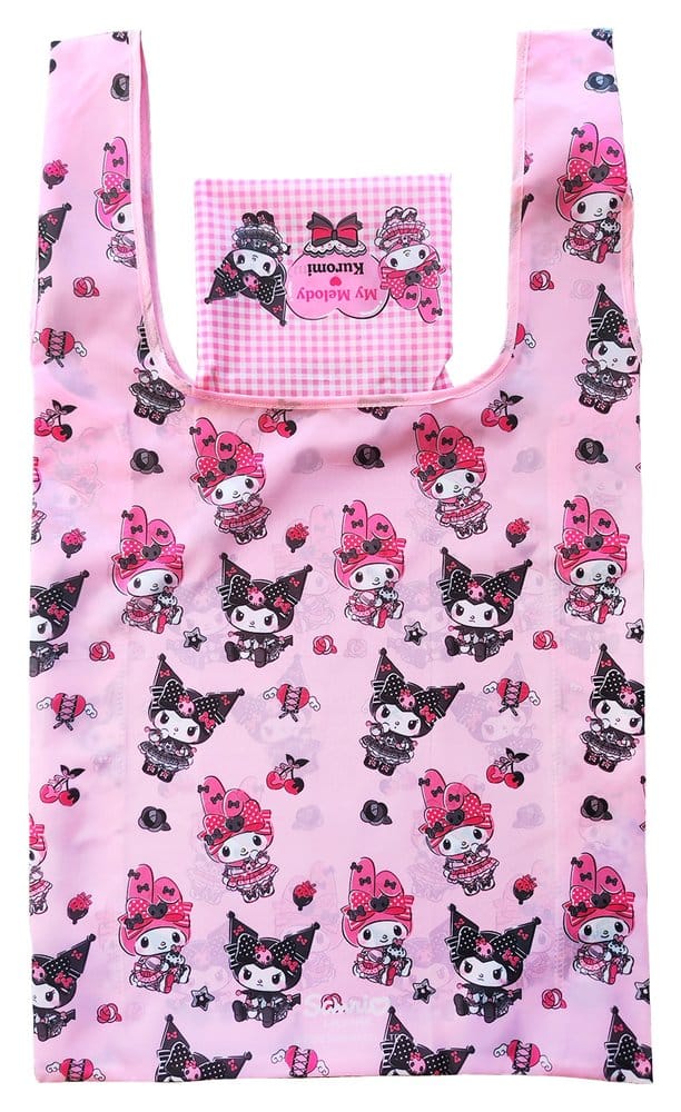 Sanrio Bolsa Pink Black Party Series Kuromi & My Melody Foldable Frikytopia