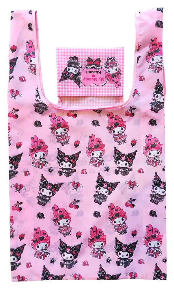 Sanrio Bolsa Pink Black Party Series Kuromi & My Melody Foldable