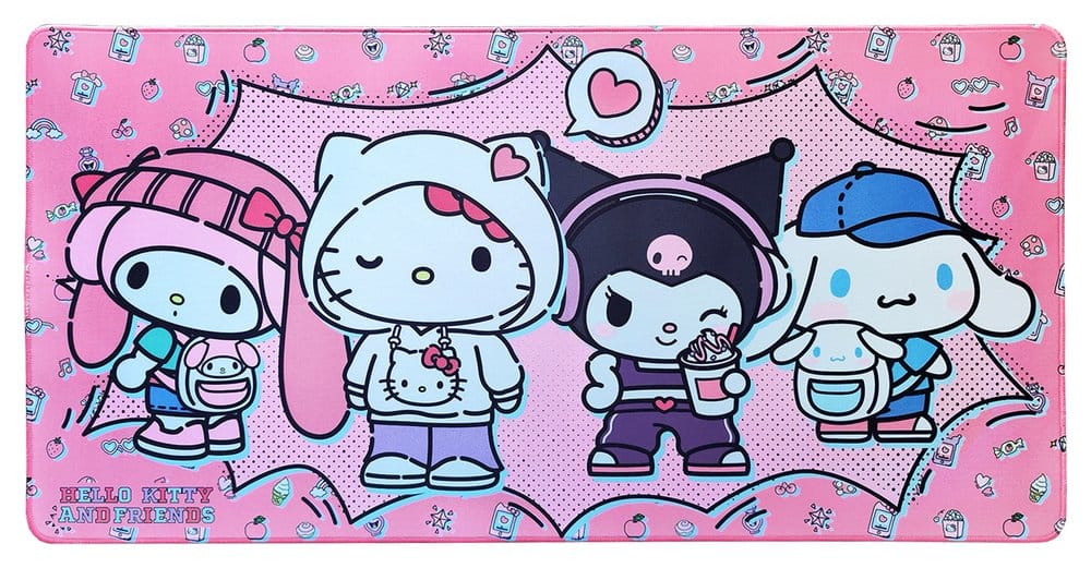 Sanrio XXL Alfombrilla de ratón Pink Black Party Series Hello Kitty & Friends Pop