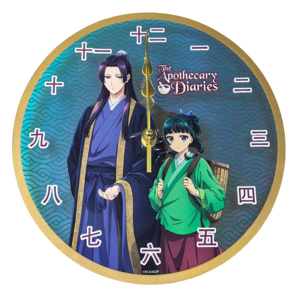 Los diarios de la boticaria Reloj de pared acrílico Maomao & Jinshi Holographic 24 x 24 cm