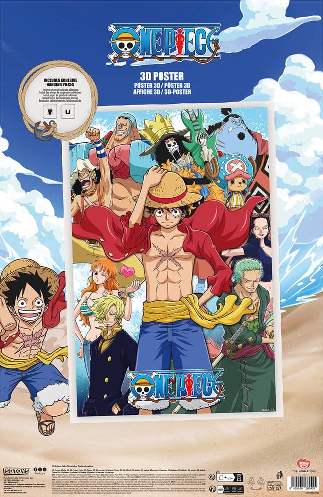 One Piece Póster 3D Group Fishman Island 38 x 58 cm