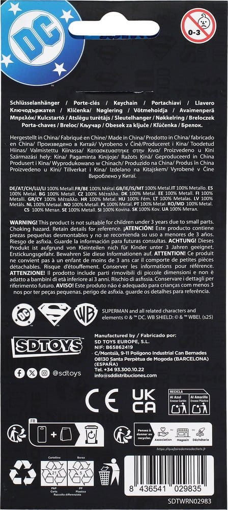 Llavero mosqueton sd toys dc comics superman logo