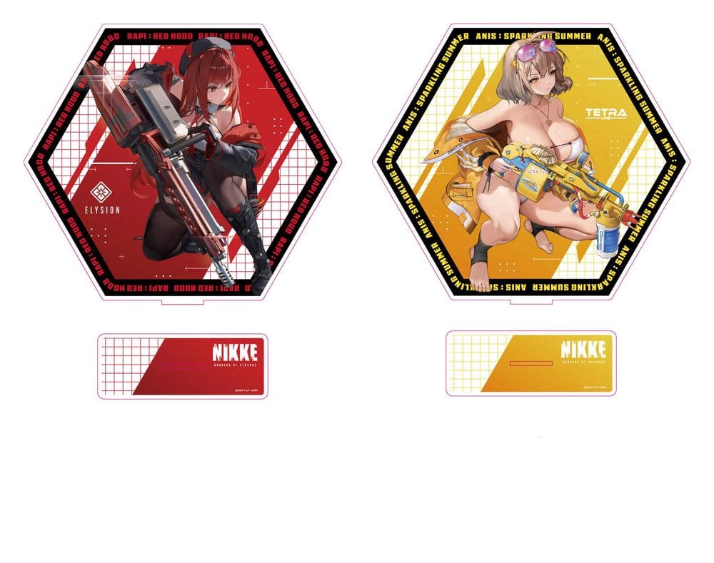Goddess of Victory: Nikke Soporte acrílico PtZ Double-Sided Rapi: Red Hood/ Anis: Sparkling Summer 25 cm